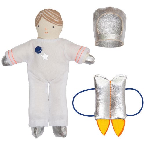 mini astronaut in suitcase