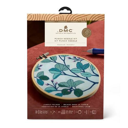 DMC Punch needle kit jungle foliage 18.5cm
