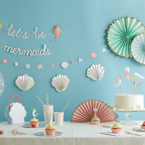 let's be mermaids cake toppers