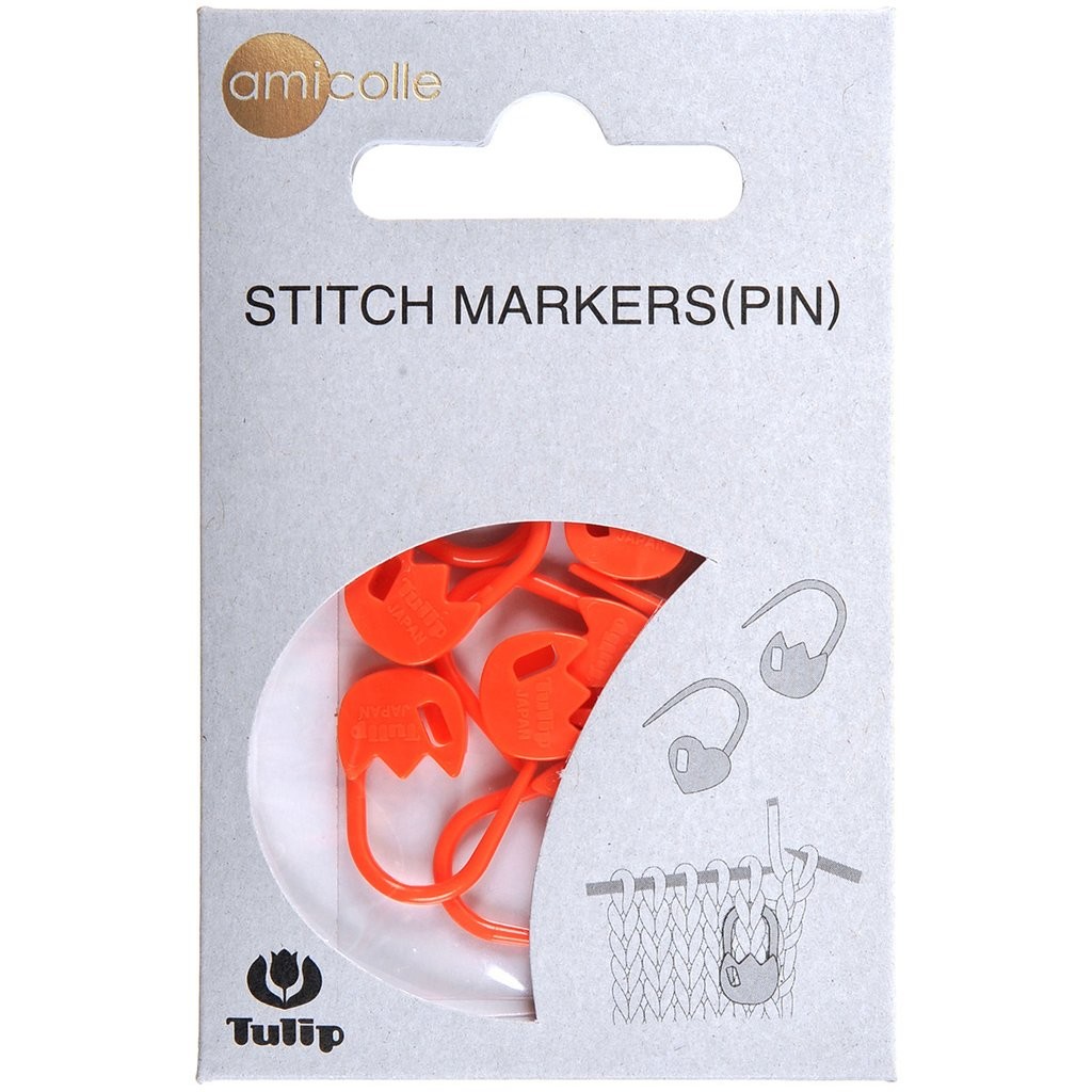 tulip stitch markers - orange
