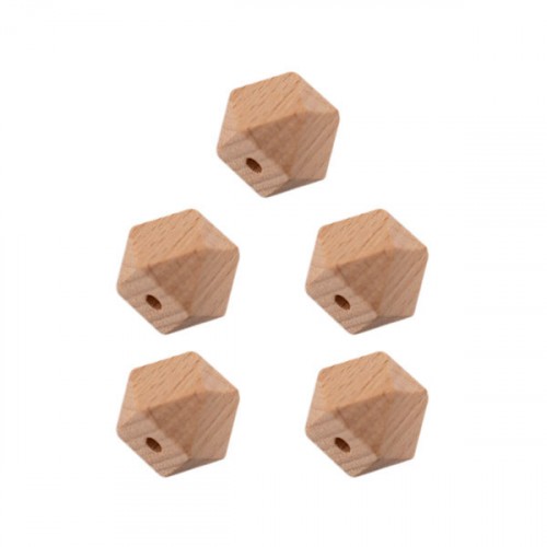 drevené korálky hexagon 20 mm - 5 ks