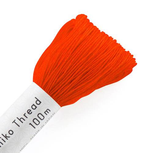 sashiko thread 100 m - 135 bright orange